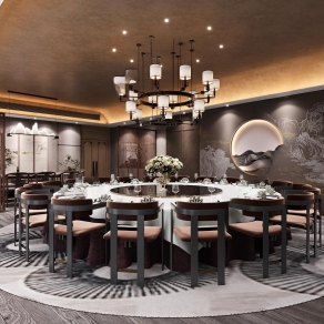 新中式包间3D模型下载